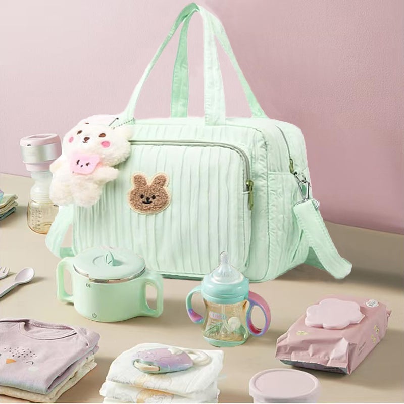 NIKUKY Baby Diaper Bag Tote, Cute Small Crossbody Nappy Mommy Bag, Lightweight Travel & Hospital Multifunction Storage Tote - Image 2